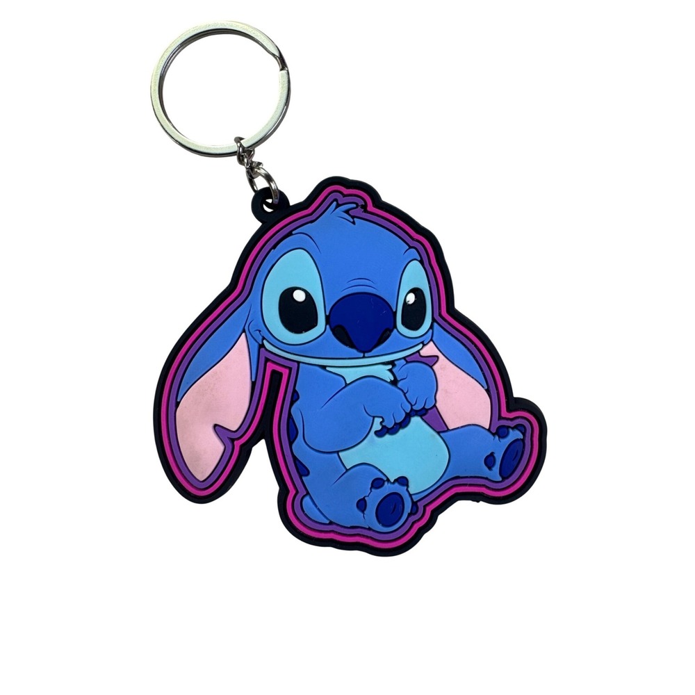 Disney Lilo and Stitch Rubber Keychain Blue Experiment 626 Bag Charm Accessory